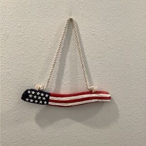 Driftwood Art, Wavy Driftwood American Flag, Driftwood Coastal Art